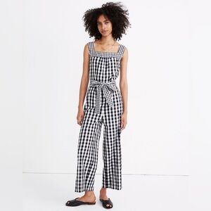Madewell Black and White Gingham Jumpsuit